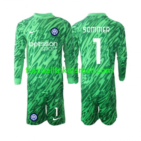 Fußballtrikots Inter Mailand Yann Sommer 1 Torwart Kinder 2024-2025 Langarm Heimtrikotsatz kaufen